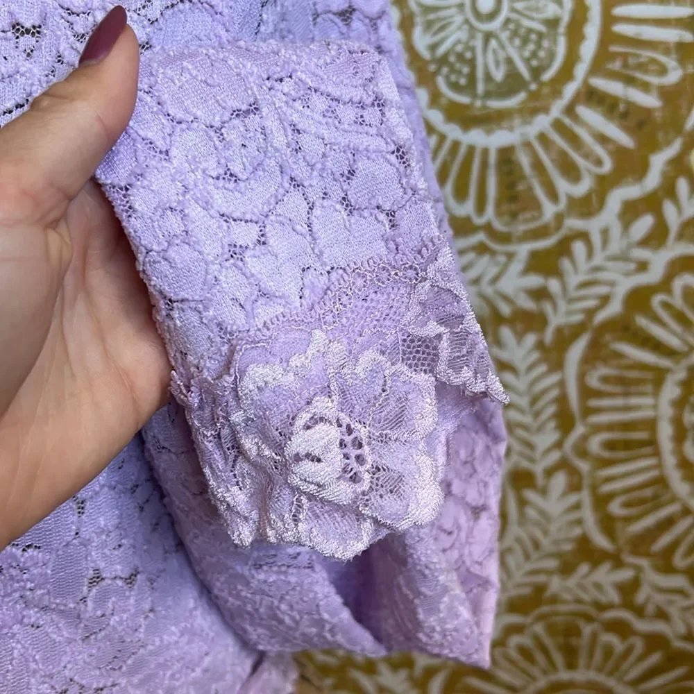 NWOT Free People Intimately Cloud Ride Lace Lounge Crop Top Brushed Lilac Sz M